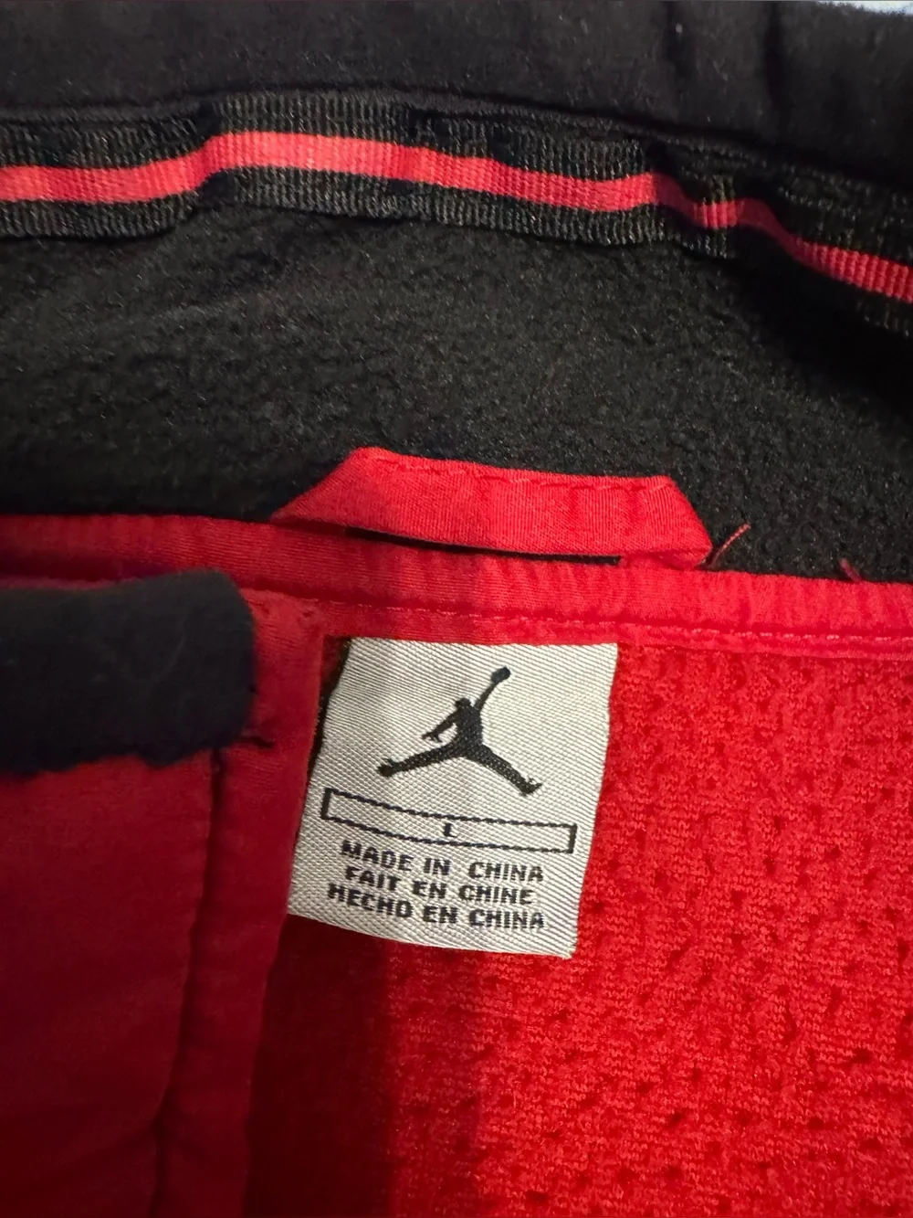JORDAN Full Zip Fleece Jacket Youth Size L Red And Black